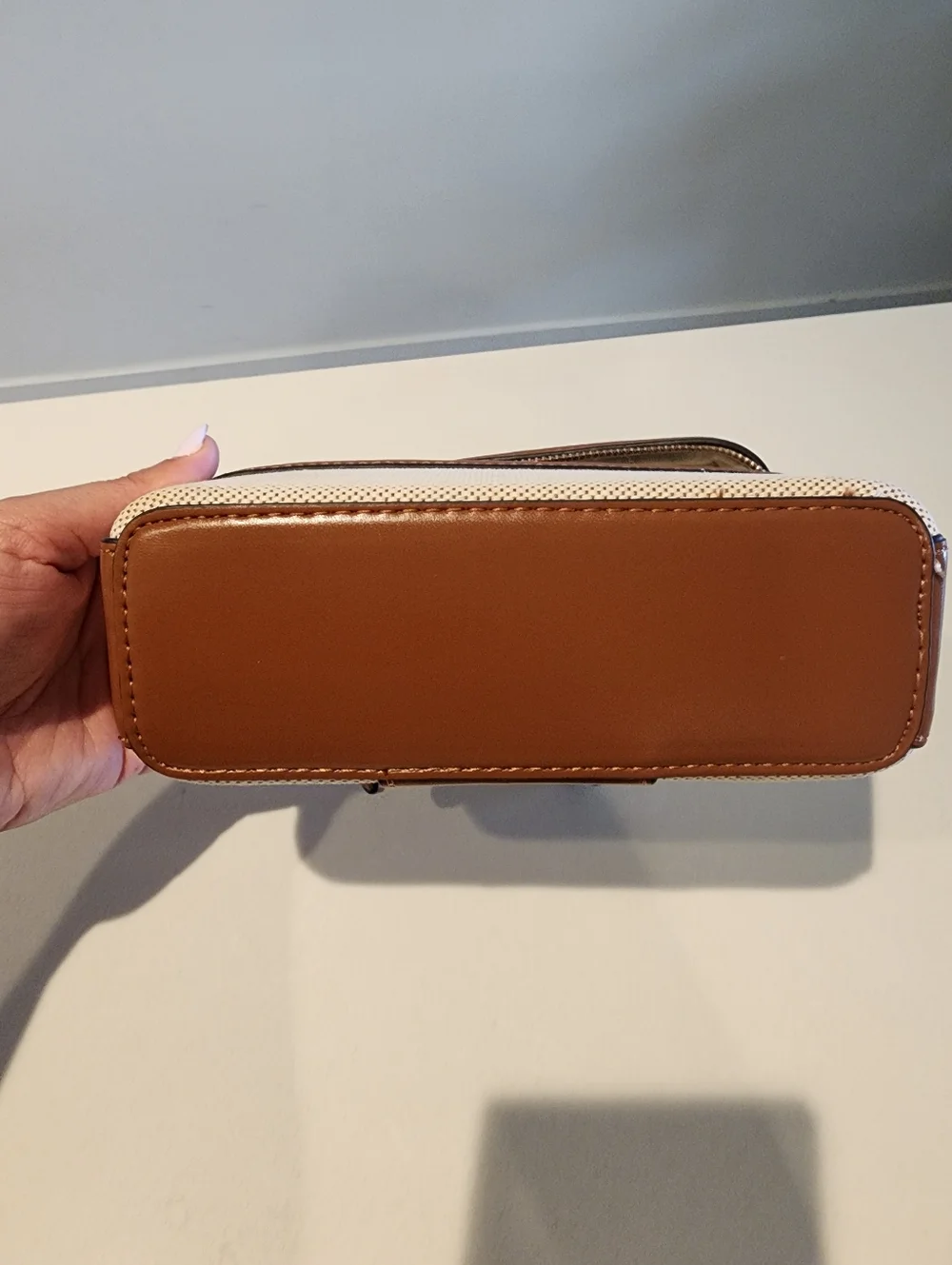 Zara Cream And Tan Box Bag Crossbody - Picture 7 of 12